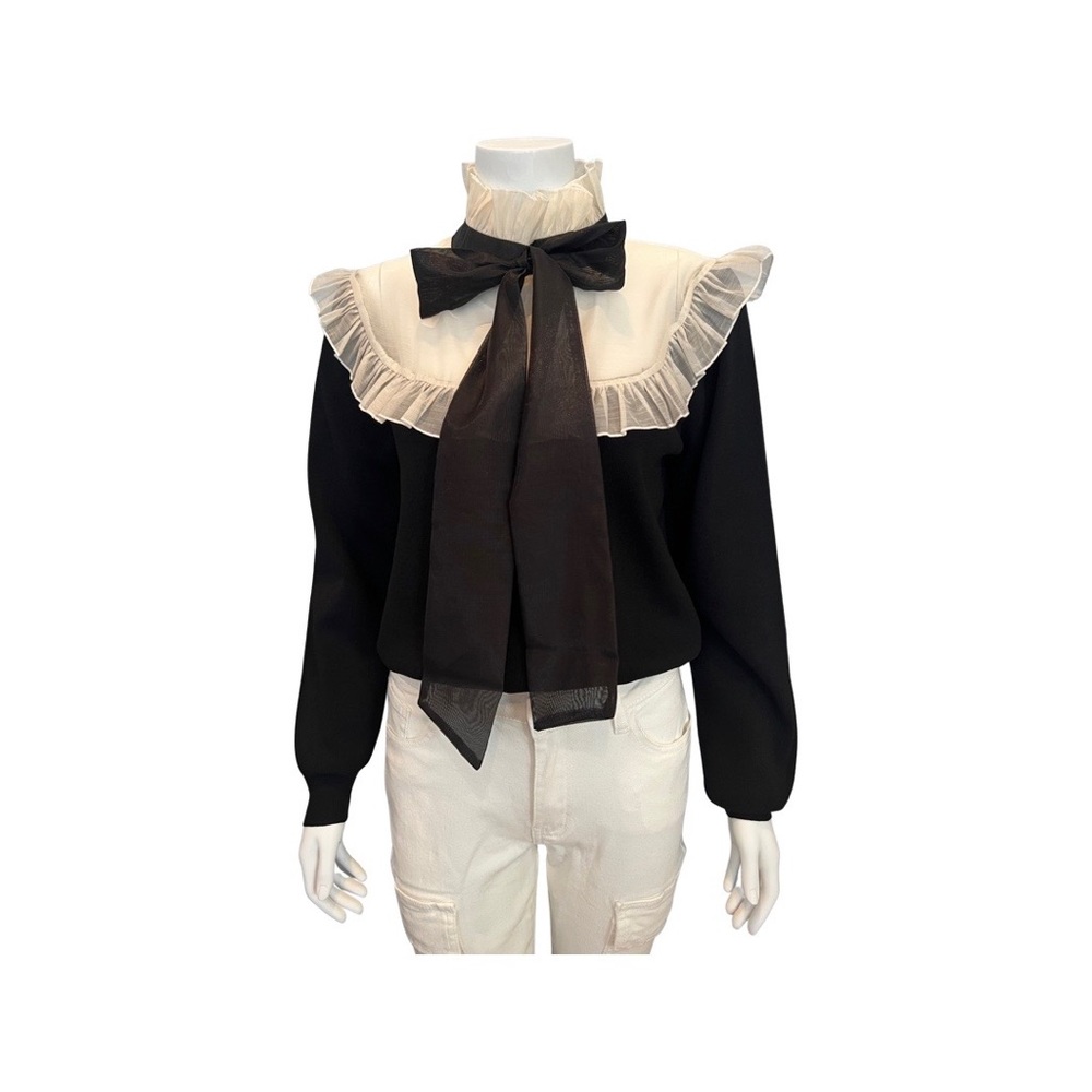 NWT Zara pussy bow sweater